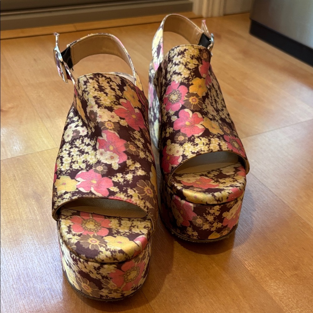 Free People Floral Nicola Platform Slingback Sandal 9 - Picture 5 of 9